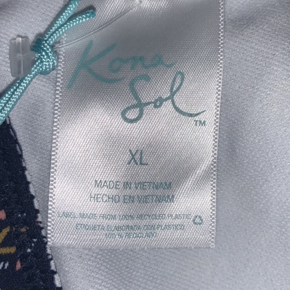 Kona Sol Women's Keyhole High Neck Tankini Top - Oxford Blue - Picture 9 of 14